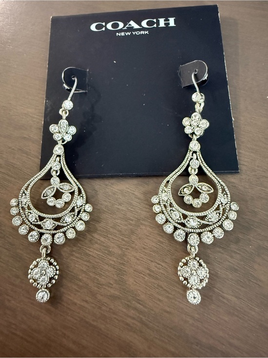 Monet Jewelry - Monet Women’s Hook Pierced Dangle Earrings Silver Tone Clear Rhinestones
